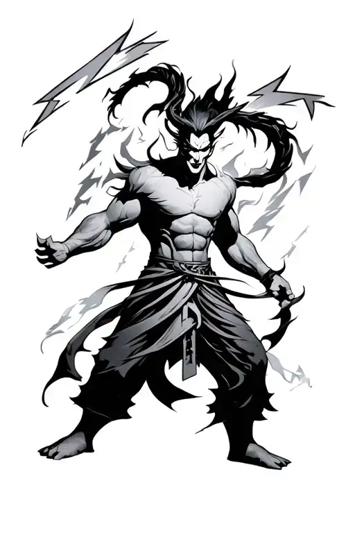 Raijin with lightning bolt tattoo design tattoo design idea
