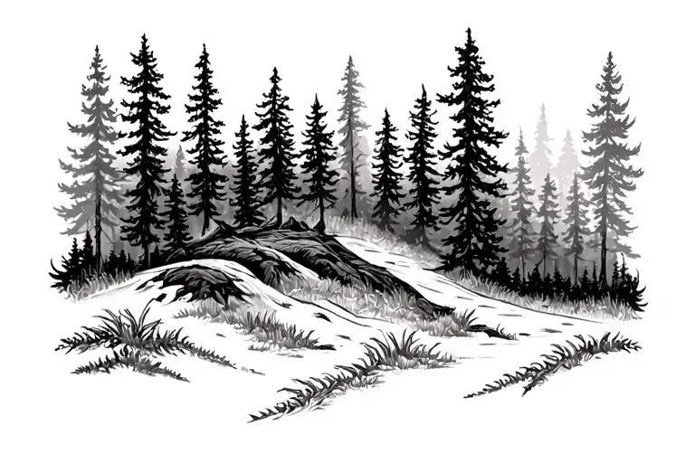 forest arm band tattoo design idea