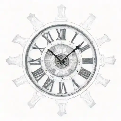 broken Roman numeral clock tattoo design idea