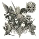 lord of the rings, Harry Potter, Star Wars and marvel tattoo design idea