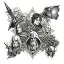 lord of the rings, Harry Potter, Star Wars and marvel tattoo design idea