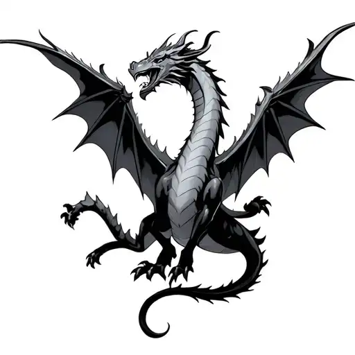 taurus dragon flying tattoo design idea