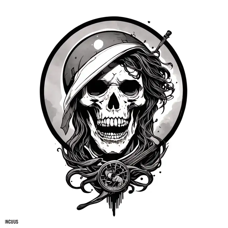 incubus band themed around the song drive tattoo design idea