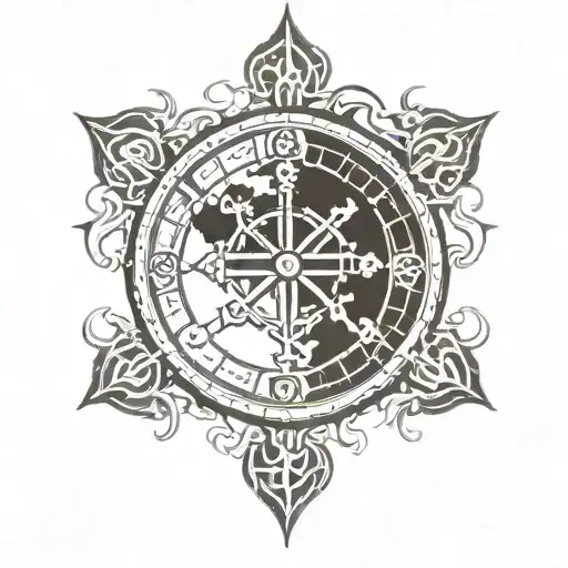 viking vegvisir dirty dark tattoo design idea