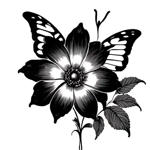 lion flower butterfly tattoo tattoo design idea