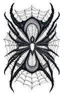 spider web with cross section tattoo design idea