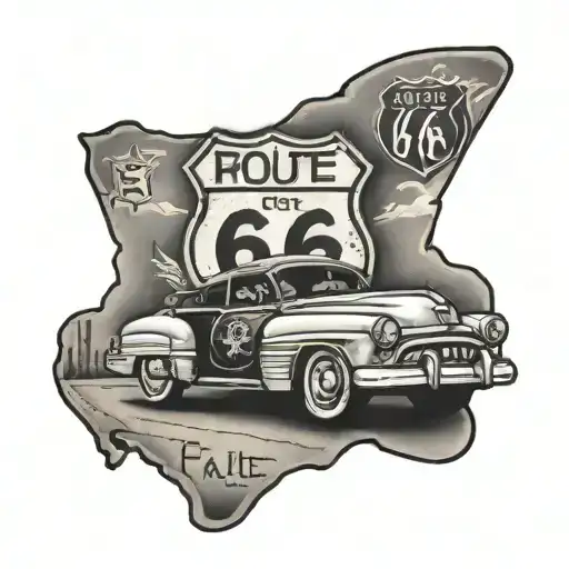 Route 66 tattoo design idea