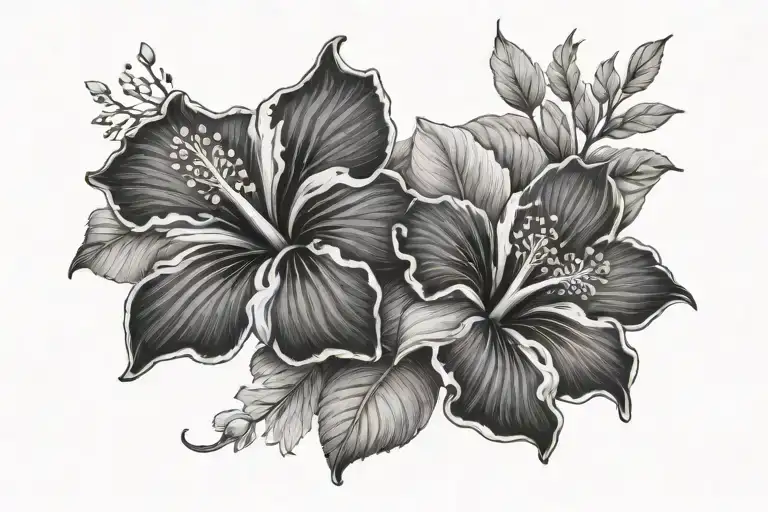 Godspeed with hibiscus flowers tattoo design idea