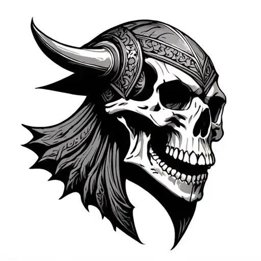 Viking skull tattoo design idea