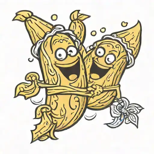 two tamales in love tattoo design idea