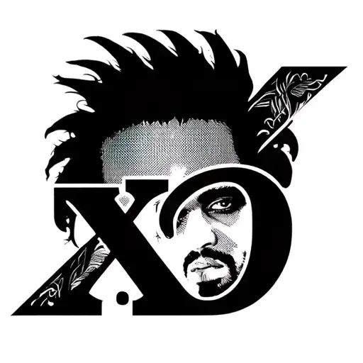 the weeknd XO logo tattoo design idea