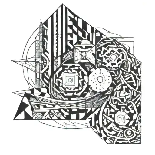 abstract tatoo on shoulder whic flows on arm for intellectual men, who likes si-fi, quality music tattoo design idea