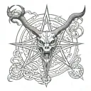 pentagram, satan, satanism, 666, baphomet, devil tattoo design idea