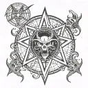 pentagram, satan, satanism, 666, baphomet, devil tattoo design idea