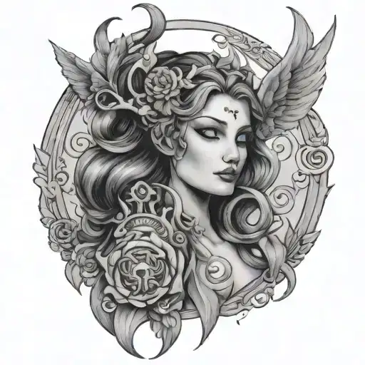 goddess nyx tattoo design idea