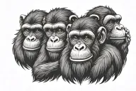 3 wise monkeys tattoo design idea
