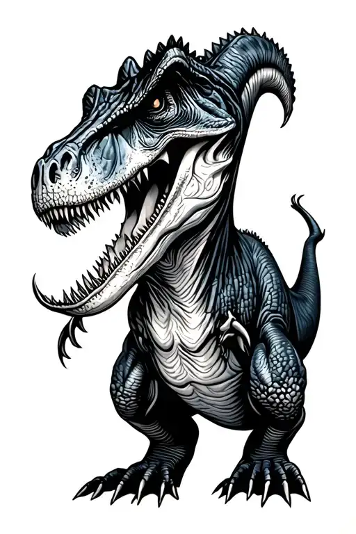 dinosaur, Jurassic park filled tattoo design idea