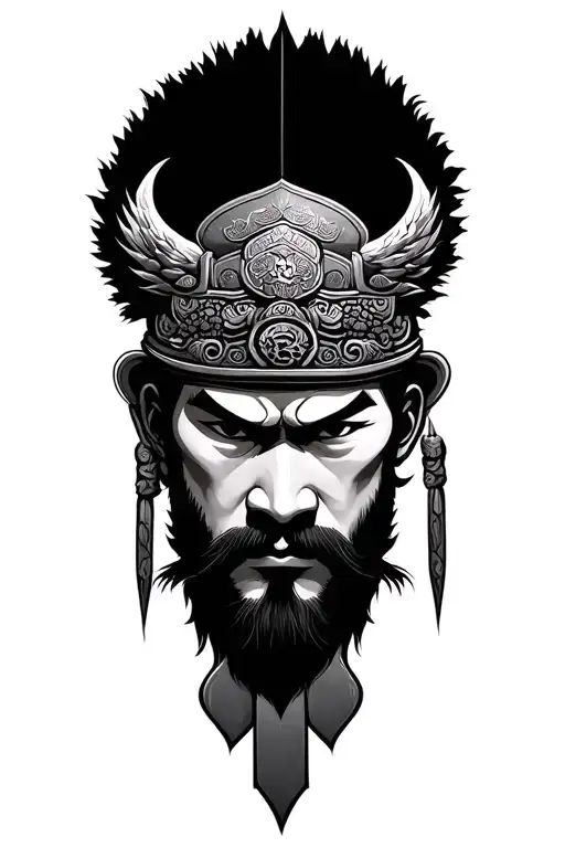 Chinese Warrior tattoo design idea