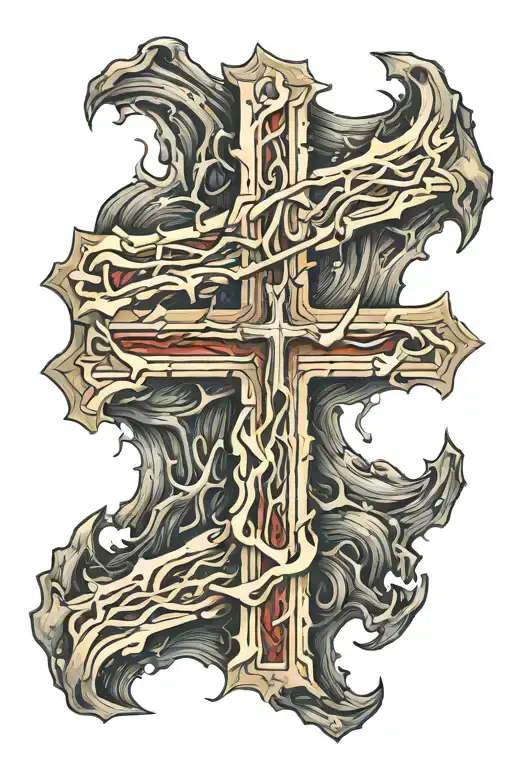a wound in the shape of a cross which has been cut cleanly. The background must be realistic, i.e. represent the system  tattoo design idea