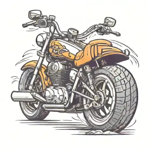 A whiskey bottle with a motorcycle riding through the label tattoo design idea