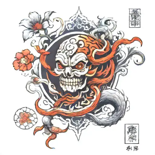 traditional chinese medicine like wallpaper tattoo design idea