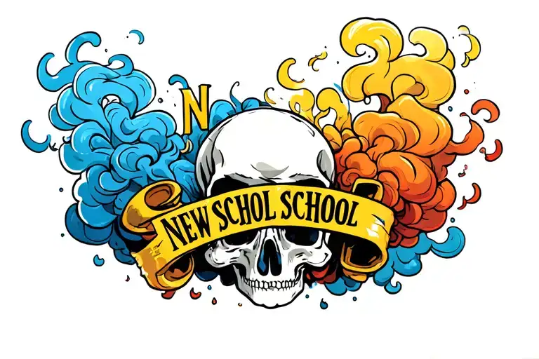 smoke n clouds surrounding tattoo design idea