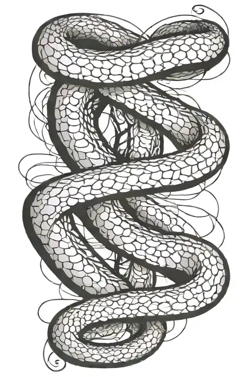 DNA snake intertwined wrapped around arm sleeve tattoo design idea
