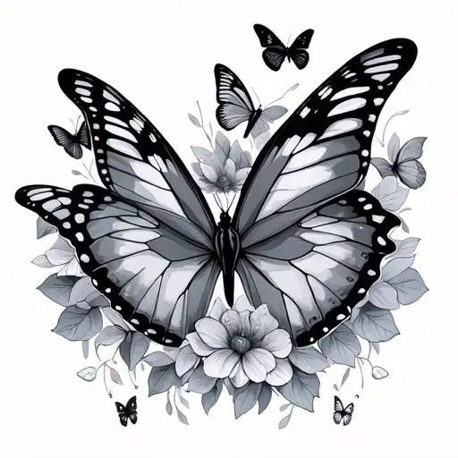 Enjoy the butterflies  tattoo design idea