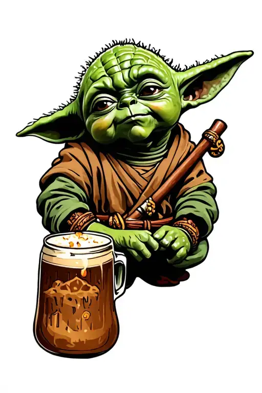 Baby Yoda Grog tattoo design idea