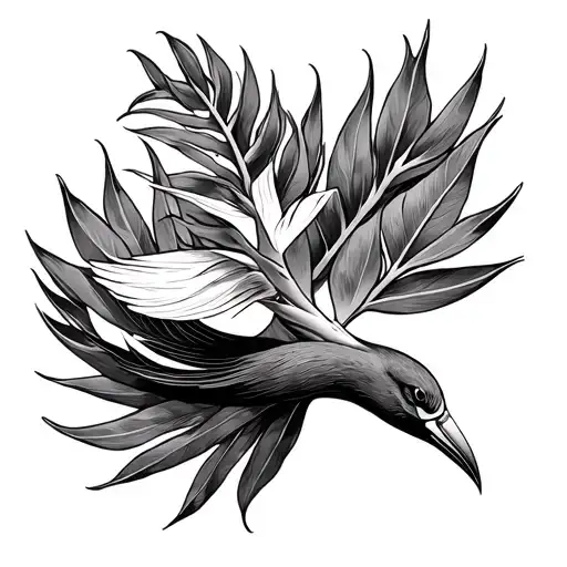 bird of paradise tattoo design idea