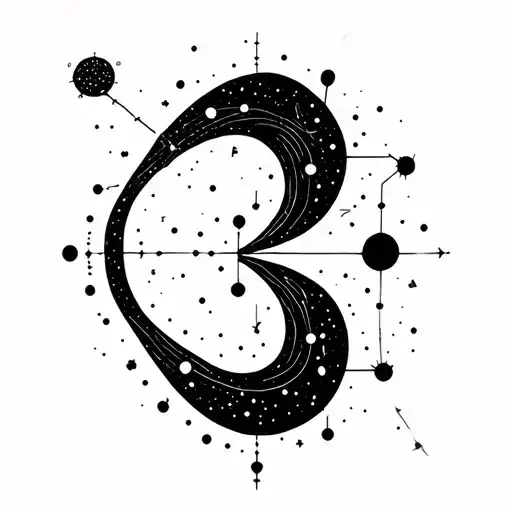 gemini aquarius constellation merging tattoo design idea