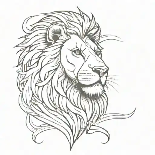 Incorporate a lion head with a cruise ship in a sketch style tattoo representing the client's love for Leo and cruise line operation tattoo design idea