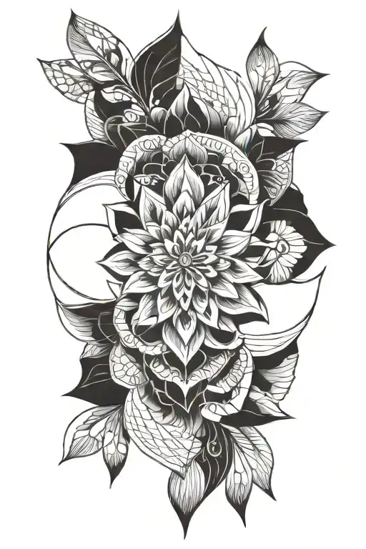 lotus mandala tattoo design idea