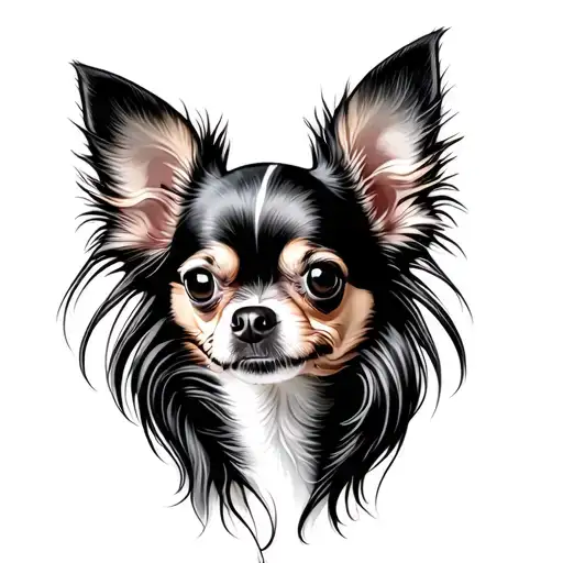 Long Haired Chihuahua tattoo design idea