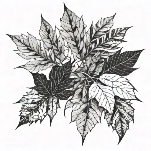 fall leaves tattoo design idea