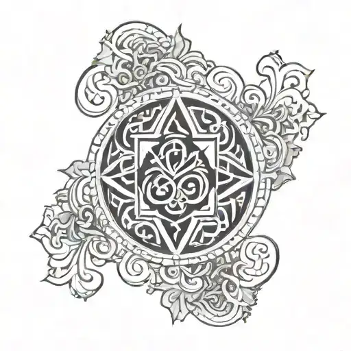 Sanskrit karma symbol tattoo design idea