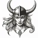 viking girl face,las vegas casino tattoo design idea