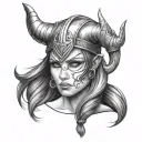 viking girl face,las vegas casino tattoo design idea