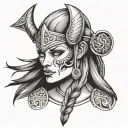 viking girl face,las vegas casino tattoo design idea