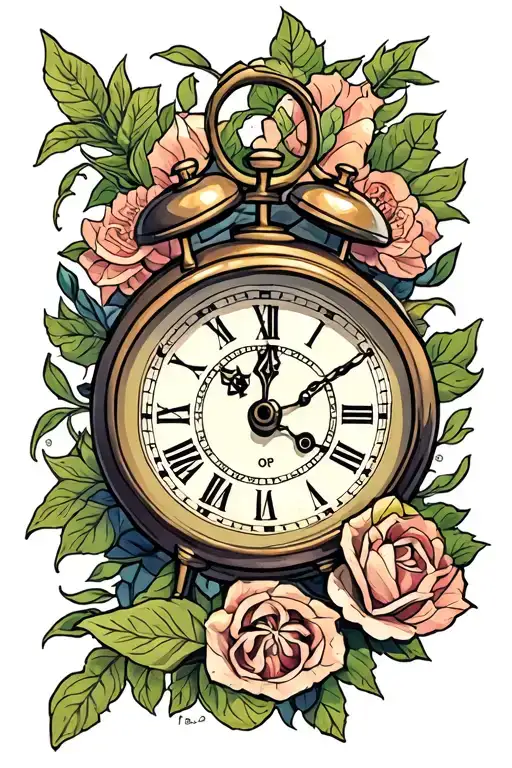 No amount of money ever bought a second of time clock tattoo design idea