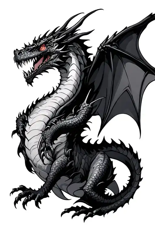 cannibal corpse demonic black Dragon tattoo design idea