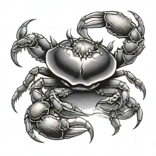 crab with leso and scorpion tattoo design idea