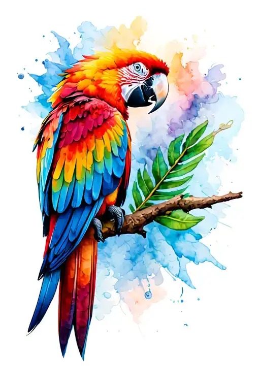 scarlet macaw wing tattoo design idea