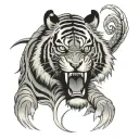 face tiger tattoo design idea