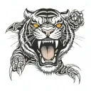 face tiger tattoo design idea