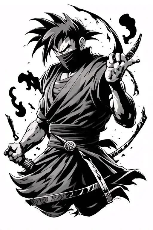 full sleeve anime heroes dragonball ninja scroll Akira arcane tattoo design idea