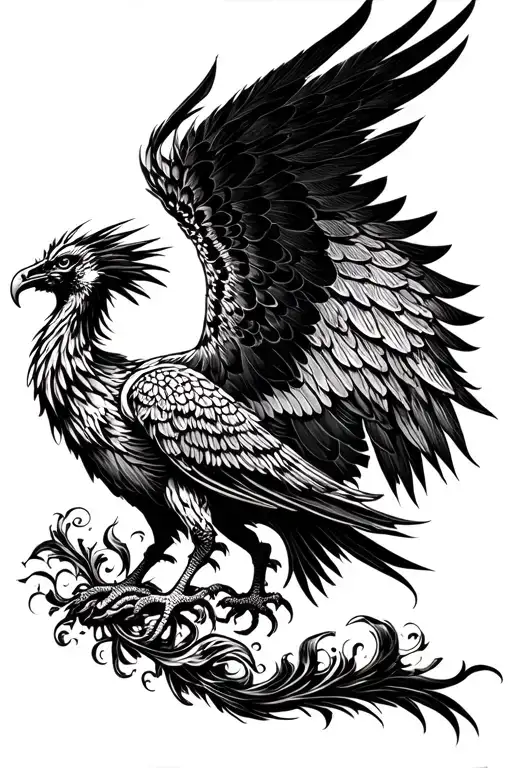 Hall riding simurgh tattoo design idea