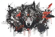 dark demonic wolf tattoo design idea