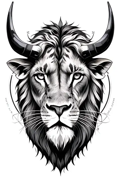 clean, masculine astrology Leo,Cancer ,Taurus and Sagittarius  tattoo design idea