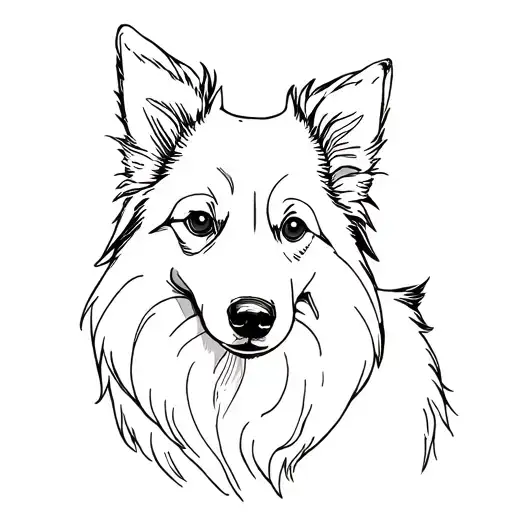 Shetland sheepdog named Finley tattoo design idea
